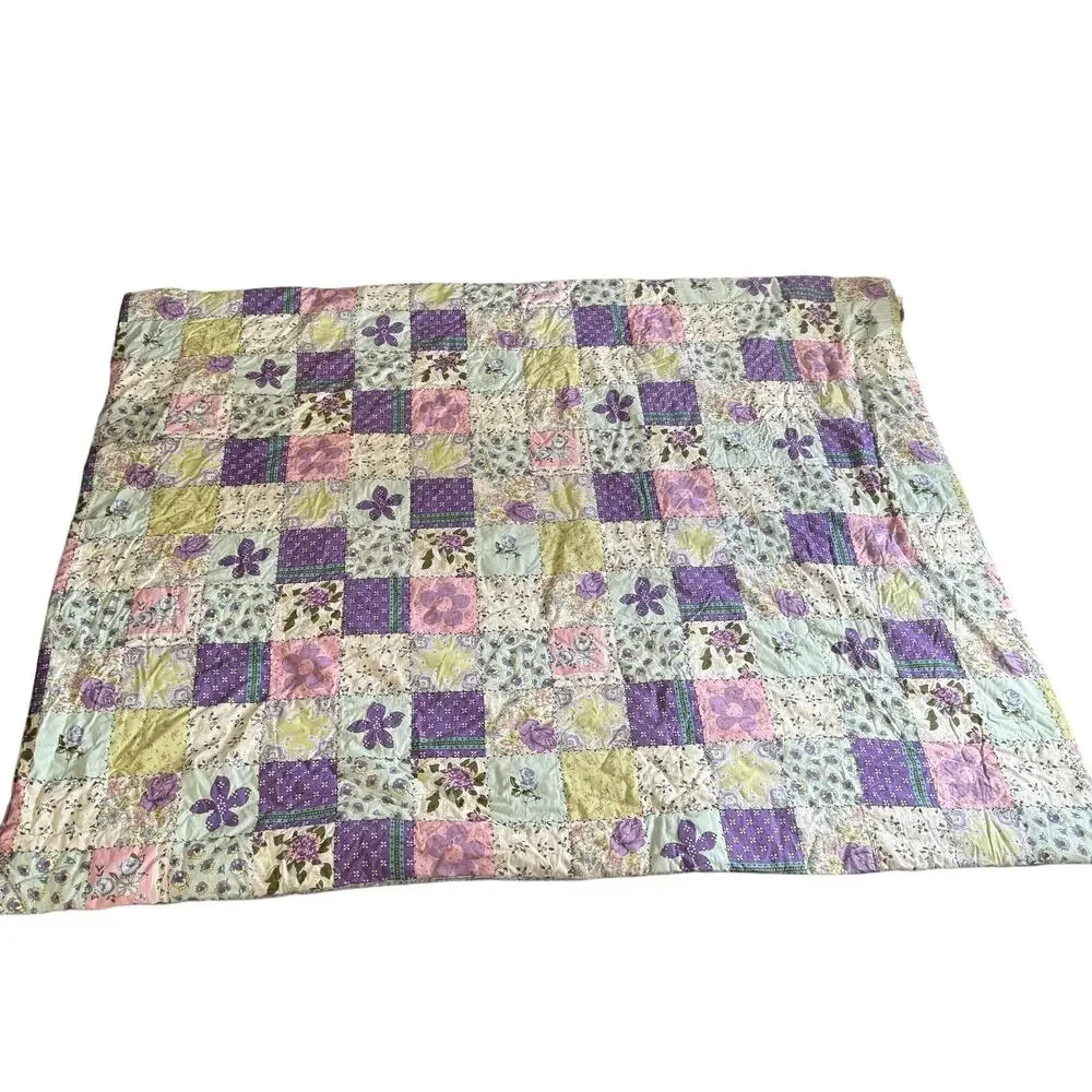 Pastel Patchwork Twin Comforter by Match Cotton Cottage Core Feminine Romantic